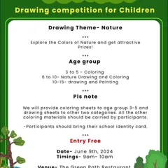 An invitation for a children's drawing competition for World Environment Day 2024, with the theme of nature.