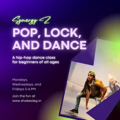 Ready to pop, lock, and dance? This poster details my hip hop dance class for beginners of all ages, showing the schedule and how to join the fun.