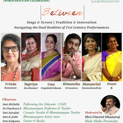 I was honored to be part of this distinguished panel for a World Dance Day celebration in Trichy. We navigated the dual realities of 21st-century performances, discussing the space between stage and screen, tradition and innovation.