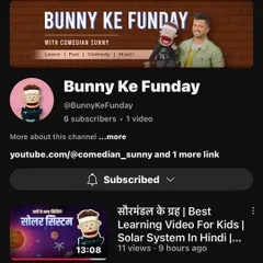 Announcing my new YouTube channel, "Bunny Ke Funday," which is dedicated to creating fun and educational content for kids.