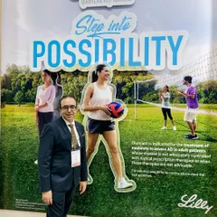 At a conference, I was happy to see new treatment options like Baricitinib becoming available for patients with atopic dermatitis. I was part of the global trials for this drug and saw firsthand how it helped patients get their condition under control.
