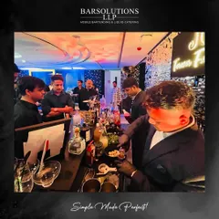 Our bartender in action at an exclusive birthday party, crafting drinks for guests in a lively and glamorous setting.