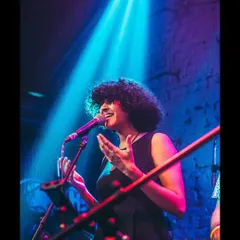 A beautiful shot from my jazz set with Shreyas Iyengar at Antisocial, Mumbai. I love the energy of a club gig, where I can really connect with the audience up close and explore different musical styles like jazz and blues.