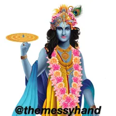 The final commissioned piece of Lord Krishna, holding the Sudarshana Chakra. This artwork was created digitally on Procreate for a client's special event.