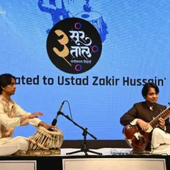 Honored to be part of '3 Sur 3 Taal,' a concert dedicated to the legendary Ustad Zakir Hussain. Playing in his remembrance was a deeply emotional experience.