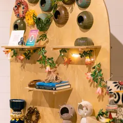 Our student exhibit featured this amazing display of wall planters and other garden accessories. We love seeing how each student brings their own unique style to their creations for plant parents.