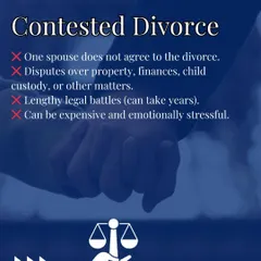 A contested divorce happens when one spouse does not agree to the separation or there are disputes over property, finances, or child custody. These can be lengthy and stressful legal battles, which is why having strong representation is crucial.