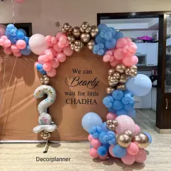 We can bearly wait! This baby shower theme is one of my favorites for its sweet and playful charm. I used a combination of pink, blue, and metallic gold balloons to build excitement and create a perfect photo corner for the parents-to-be.