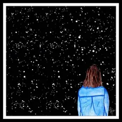 Inspired by the feeling of dreaming under the stars. This painting shows a lone figure gazing up at a vast, starry night sky, capturing a moment of wonder and infinite possibility.