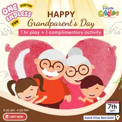 Happy Grandparent's Day! We love celebrating family. This special event invited grandparents to join the fun with an hour of play and a complimentary activity for the kids.