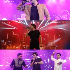 A collage of the live band performance that had everyone on their feet. Bringing in top artists is key to creating a concert-like vibe that elevates the entire wedding experience.