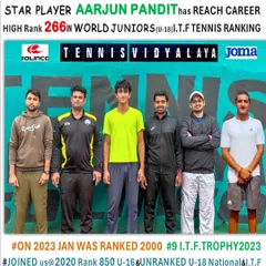 Charting the climb. This post celebrates Aarjun reaching a career-high ITF World Junior rank of 266, a massive jump from rank 2000 at the start of the year. This is the progress that attracts U.S. college coaches.