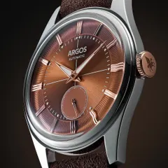 Watch photography is an obsession with detail. For this Argos timepiece, I spent hours lighting every single texture on the chocolate-colored dial. The challenge is to make the metal, glass, and leather come alive without losing any of the fine details. This is pure photography, no CGI.