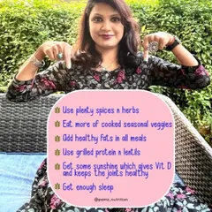 Staying healthy in winter can be challenging. I recommend using plenty of spices, eating cooked seasonal veggies, adding healthy fats to all meals, getting some sunshine for Vitamin D, and ensuring you get enough sleep.