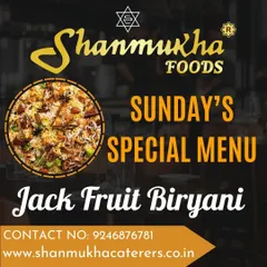 Our Sunday special, Jackfruit Biryani. Tender raw jackfruit, known for its meat-like texture, is cooked with fragrant basmati rice and spices to create this exotic dish.