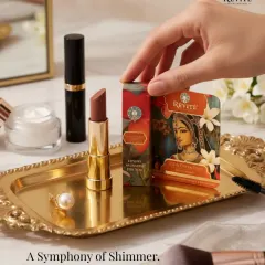 I call this a symphony of shimmer, a shade of sophistication. My Brown Shimmer tint, seen here on a luxurious vanity, feels as luxurious as it looks and adds a touch of graceful glow.