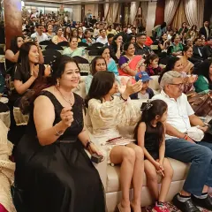 Another angle of the wonderful audience at the Sangeet for Harsh and Rutu. It's a testament to the trust a family places in me when they call me back to host their next big milestone.