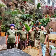 The mandatory wrap-up photo with our smiling team after finishing another restaurant project. We are so proud of our crew who work tirelessly to bring our green designs to life, site after site.