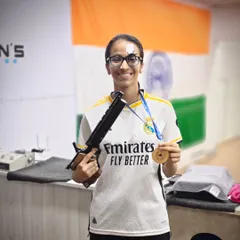 Veyanka Daga, all smiles after her gold medal win. We believe in celebrating these moments that make all the hard work worth it.