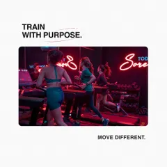 Train with purpose. Move different. In the Burn Room, the neon lights and driving music create an immersive experience that makes you forget you're even working out.