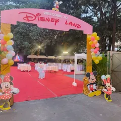 A grand entrance for a "Disneyland" themed corporate event. We provide catering solutions that match the scale and creativity of your most important functions.