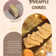 These Pineapple Cookies are inspired by the classic pineapple pastry. They are tender butter cookies packed with chunks of pineapple.