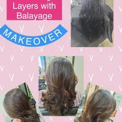 This look features stunning layers paired with a subtle balayage. The lighter pieces are strategically placed to accentuate the haircut's movement and add dimension.