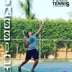 This is the fire I want to see in every player. Passion is what turns dreams into reality on the tennis court. This player is demonstrating a powerful serve, full of intent.