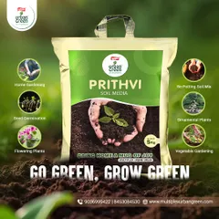 The foundation of any great garden is healthy soil. Our Prithvi Soil Media is a certified organic, nutrient-rich potting mix designed for all types of gardening, from seed germination and flowering plants to growing your own vegetables at home.