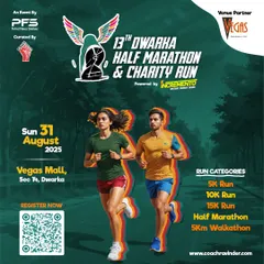 The Dwarka Half Marathon is our oldest and most iconic race. This poster gives you a glimpse of what to expect: a professionally organized event with multiple race categories for every level of runner, right in the heart of the city.