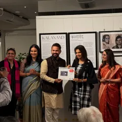 Another moment from the award ceremony, surrounded by the trustees of the foundation.