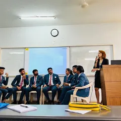 A group discussion in action. I facilitate these sessions to help students learn how to articulate their ideas clearly and respectfully, an essential skill for both interviews and team meetings.
