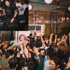 A view from the crowd and a view from the stage. This split image shows the scale of our Friendship Day party and the energy we create together.