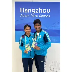 A truly proud moment for me as a coach, standing with my para-athlete at the Hangzhou Asian Para Games. We work with every kind of athlete, and seeing их junoon (their passion) translate to success on the international stage is the biggest reward.