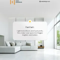 Fun fact: Light-toned floors, like this white marble, aren't just pretty. They make your space feel bigger, brighter, and bolder by reflecting more light.