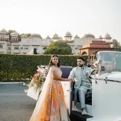 Radhika and Shivank's grand entrance at their Roka ceremony in Jaipur. We capture the key moments of your pre-wedding functions with a cinematic and celebratory feel.