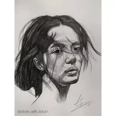 I love using hatching to build up texture and emotion in a portrait. This piece shows how you can use simple lines to create depth and capture a specific mood, a technique we explore in my sessions.