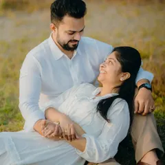 An intimate and loving portrait of Milan and Pranali. The way she rests in his arms shows their comfort and deep connection, captured in a natural setting.