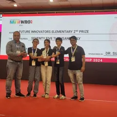 Our students don't just learn robotics; they become champions. We are incredibly proud of our team for winning the silver medal and a cash prize at the WRO National Championship, competing against 400 teams from across India.