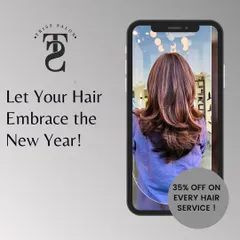Let your hair embrace the New Year. This graphic promoted our exclusive 35% off on every hair service to welcome the new year with a fresh vibe.