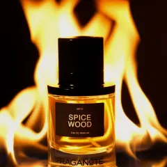 An alternative shot of the 'Spice Wood' perfume with a slightly different flame pattern. We provide clients with multiple options from a single setup to ensure they get the perfect shot.