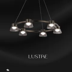 The 'Lustre' ring pendant is a modern classic. Its six individual glass shades provide excellent task lighting, making it an ideal fixture for suspension over a round dining table or a kitchen island.