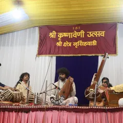 On stage at the prestigious Krushnaveni Utsav at Shri Kshetra Nrusinhawadi, a sacred place for devotees of Lord Dattatreya.