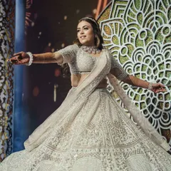 A close-up of our bride Ananya, looking absolutely radiant during her solo performance. Her determination to perfect her act was truly inspiring.