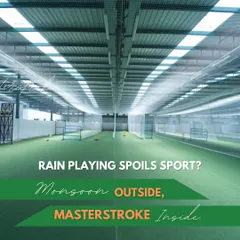 Monsoon outside, masterstroke inside. Our indoor arena is the perfect refuge from the downpour, with meticulously designed facilities to continue honing your skills without compromise.