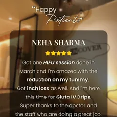 A happy patient shares her experience with HIFU, highlighting the "amazed" feeling after seeing the reduction on her tummy and achieving inch loss. This is the kind of feedback that drives us.