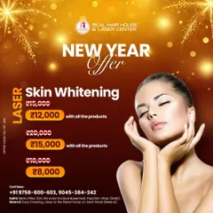 Step into the New Year with radiant skin. I am offering special prices on my Laser Skin Whitening packages, starting at just ₹8,000, and they come with all the aftercare products. This offer is for a limited time.