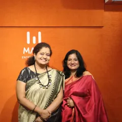 With Rajani Radhakrishna after recording a podcast about my life journey. It was a great opportunity to reflect on my path and share my story.