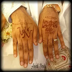 A minimalist groom design with the couple's hashtag, initials, and wedding date. Simple, modern, and full of meaning.