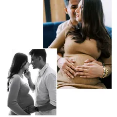 This collage combines a black and white image with color photos from the same session. It shows how different processing can bring out different moods from the same beautiful moments.